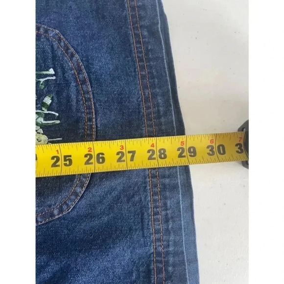 Vintage 90’s Blair Blue Denim Embroidered Floral Jean Shacket Top Plus Size XL - Picture 9 of 9